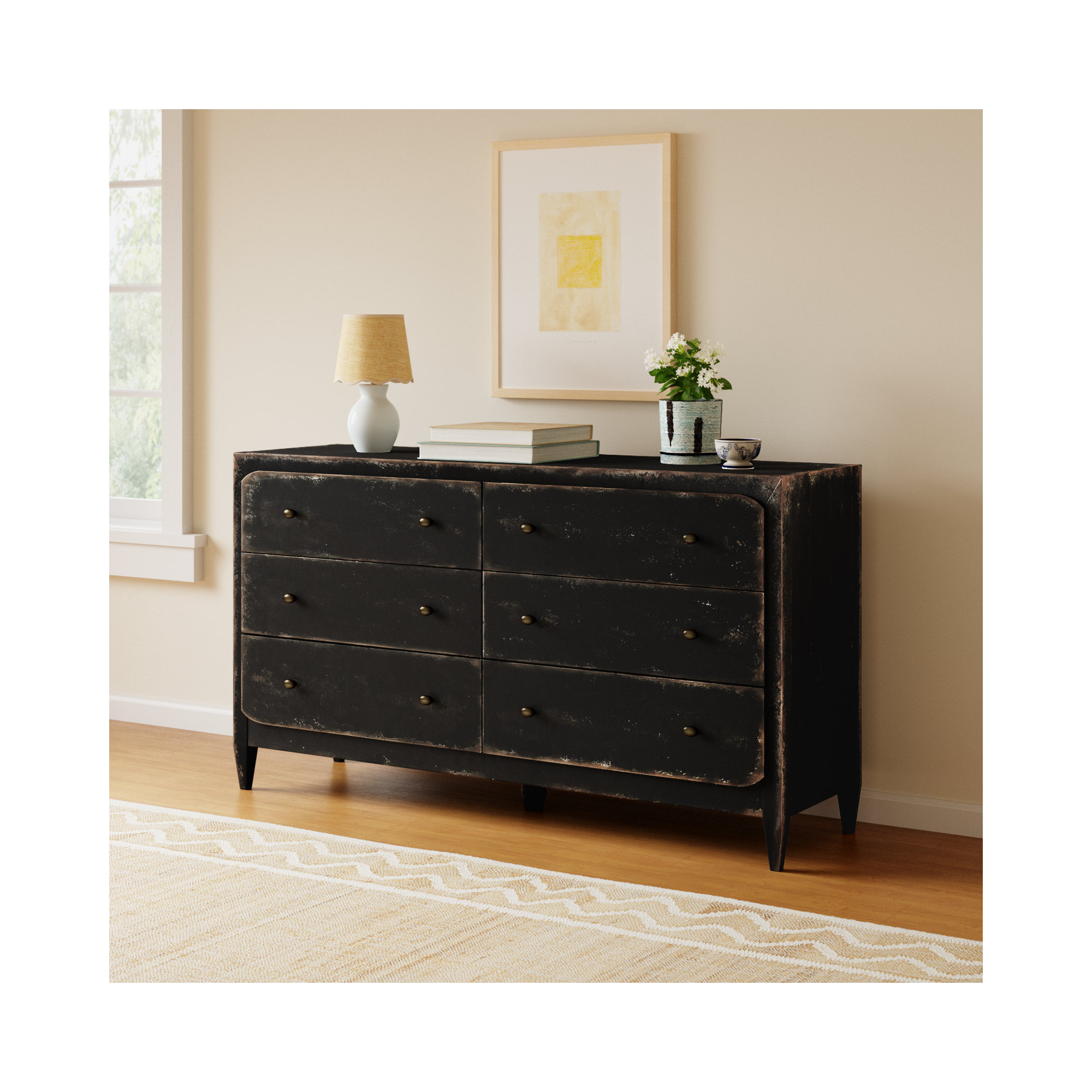 Chamberlain 6 - Drawer Dresser, Black
