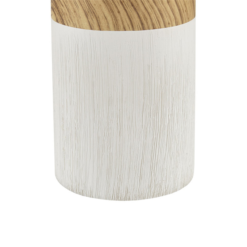Textured Ceramic Table Lamp, White, Beige