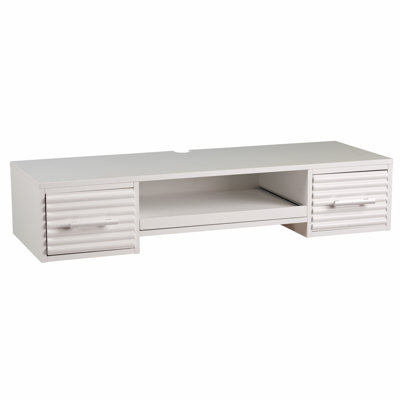 White Wall Mount Desk With Drawers