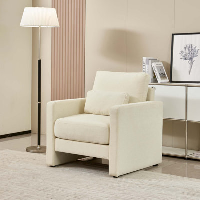 Modern Accent Chair, Chenille Upholstery Armchair