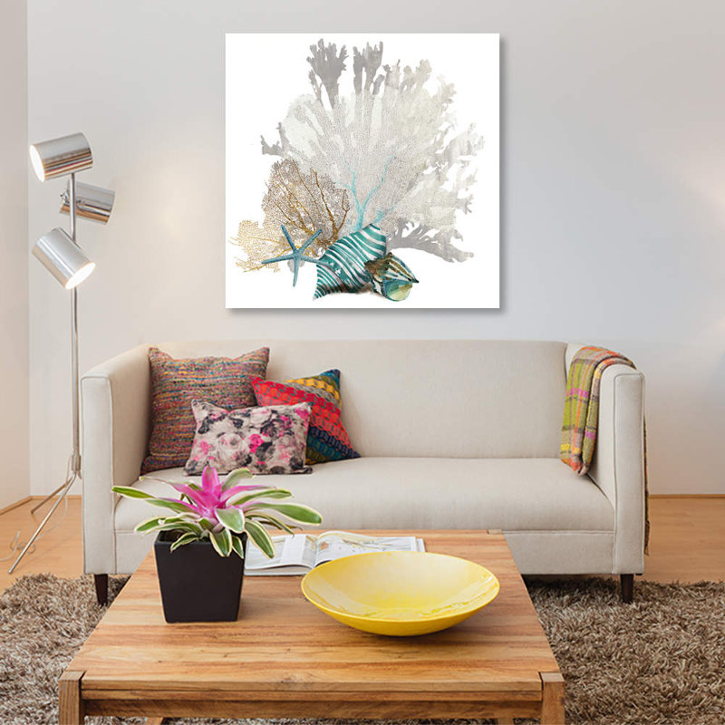 «Coral IV», impression sur toile, H 12 po x l 12 po x P 0,75 po, Toile tendue