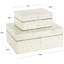 Armadi Mother of Pearl Shell Handmade Mosaic Dot Storage Geometric Decorative Cream Box with Accents Set