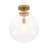 1-Light Ribbed Glass Globe Single Semi-Flush Mount