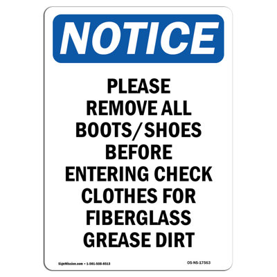 Please Remove All Boots Shoes Sign