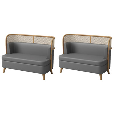 Banc rembourré en similicuir de style européen