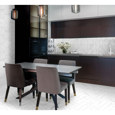 Porlan 8 po x 9 po Carreau de sol et mur en porcelaine Hexagon