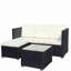 Ensemble de canapé et de table basse en osier de rotin 5 pièces avec ensemble de meubles de patio et canapé d'extérieur
