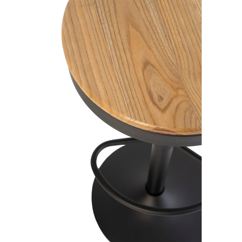 Savino Swivel Adjustable Height Counter Stool with Metal Frame, Black