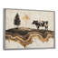 Paysage de ferme d'hiver avec vache dans le champ - ferme, art mural-121321107-160521247-121321109