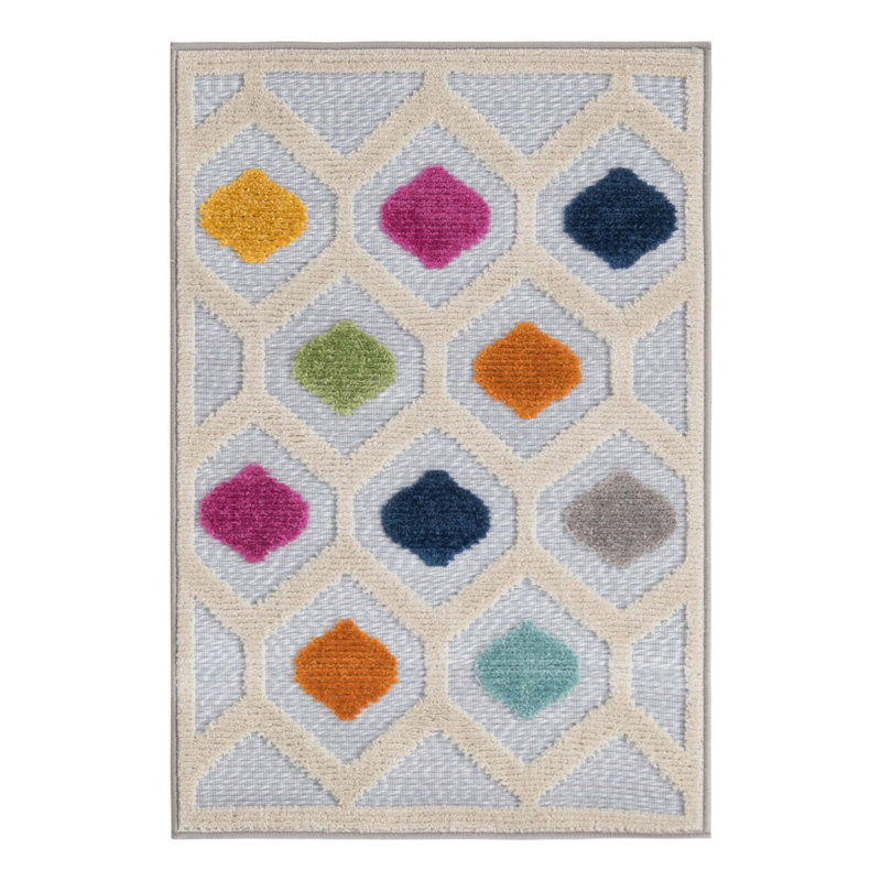Geometric Indoor / Outdoor Rug, Rectangle 2' x 3'