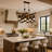 8-Light Industrial Wooden Chandelier