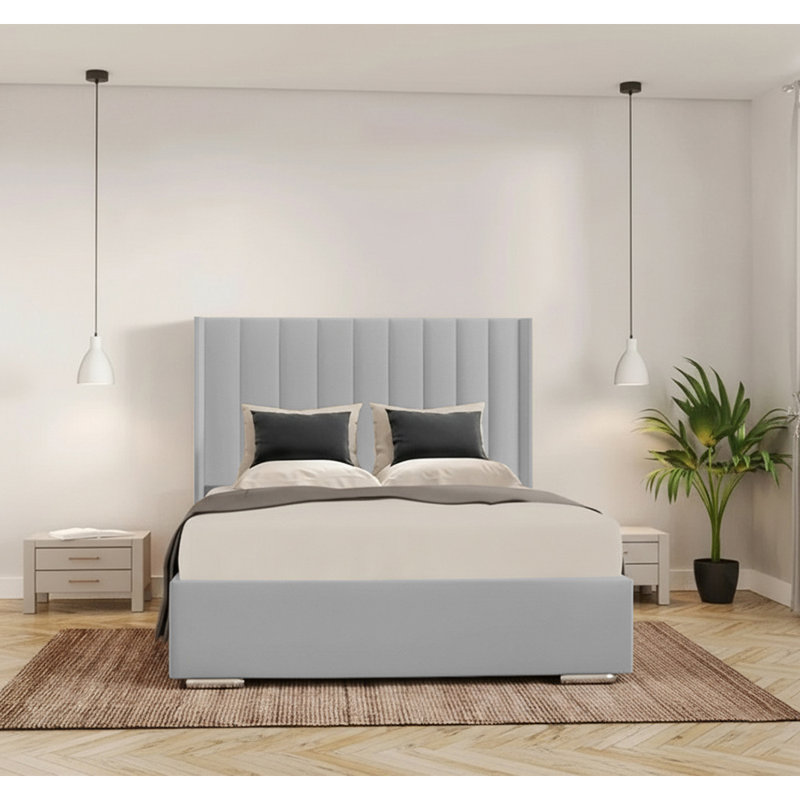 Chiedu Bed Frame, Single, Light Silver