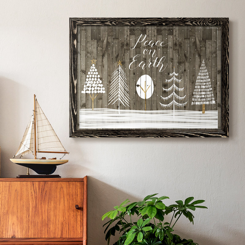 Boisé blanc, collection de Noël A, Noir, H 14 po x l 20 po x P 1,5 po