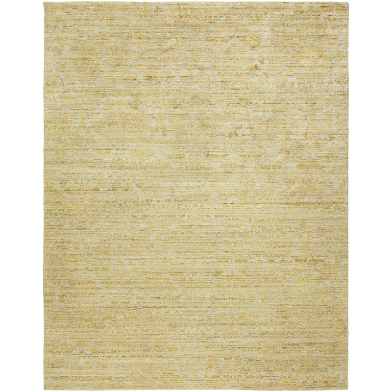 Rossini Floral Area Rug in Gold, Rectangle 2' x 3'