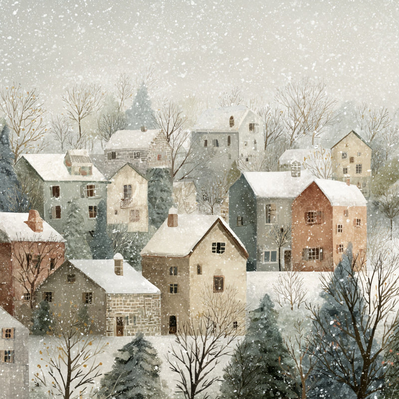 «Soft Morning Snow», art mural sur toile tendue, H 30 po x l 30 po