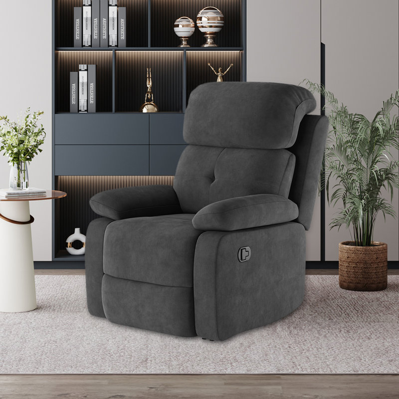 Brezzy Glider Recliner , Grey Velvet