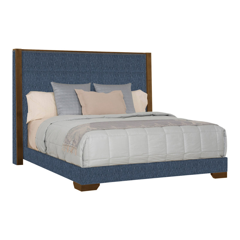 Thom Filicia Home Solid Wood Bed, Navada Blue, King, Hampton