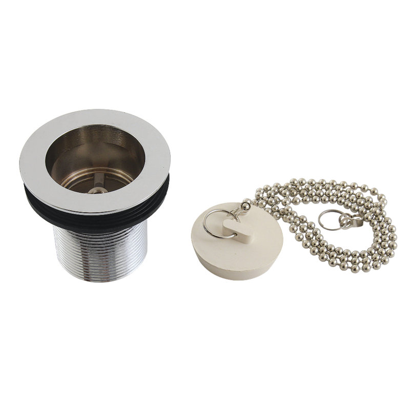 Chaîne et bouchon de drain de baignoire, Chrome poli