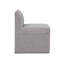 Chaise à roulettes Della Modern capitonnée, couleur gris cendré, avec poignée en nickel