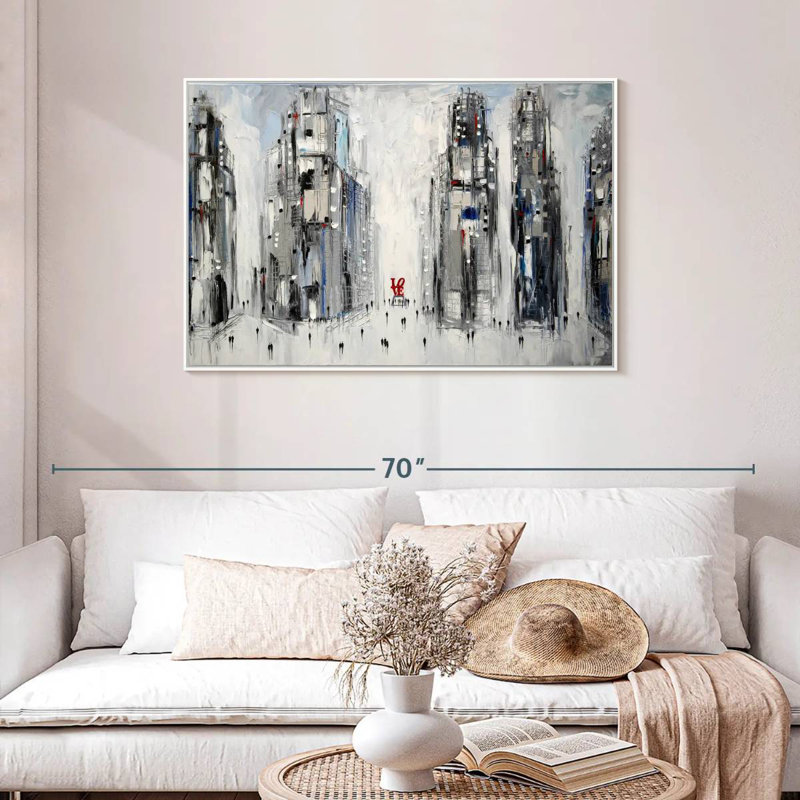 Urban Love I, Cadre flottant blanc, 43 po x 29 po