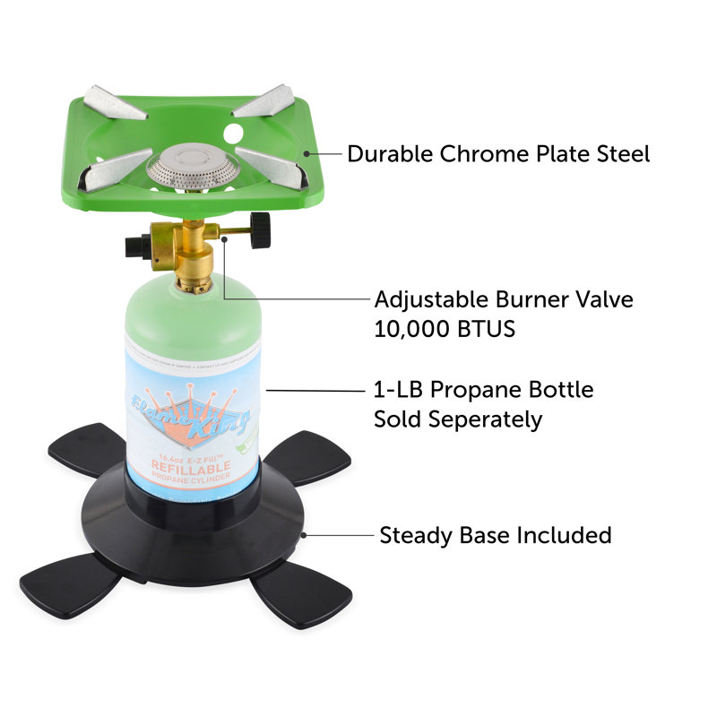 Flame King Green Single Burner Portable Propane Stove