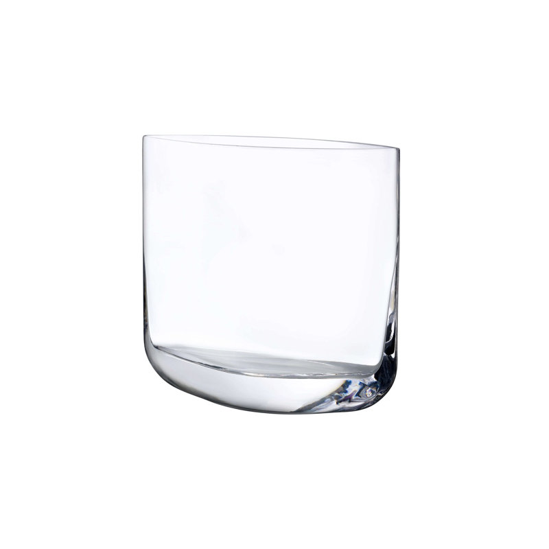 Blade Handmade Lead Free Crystal Table Vase, Clear, overall height- 11.8"