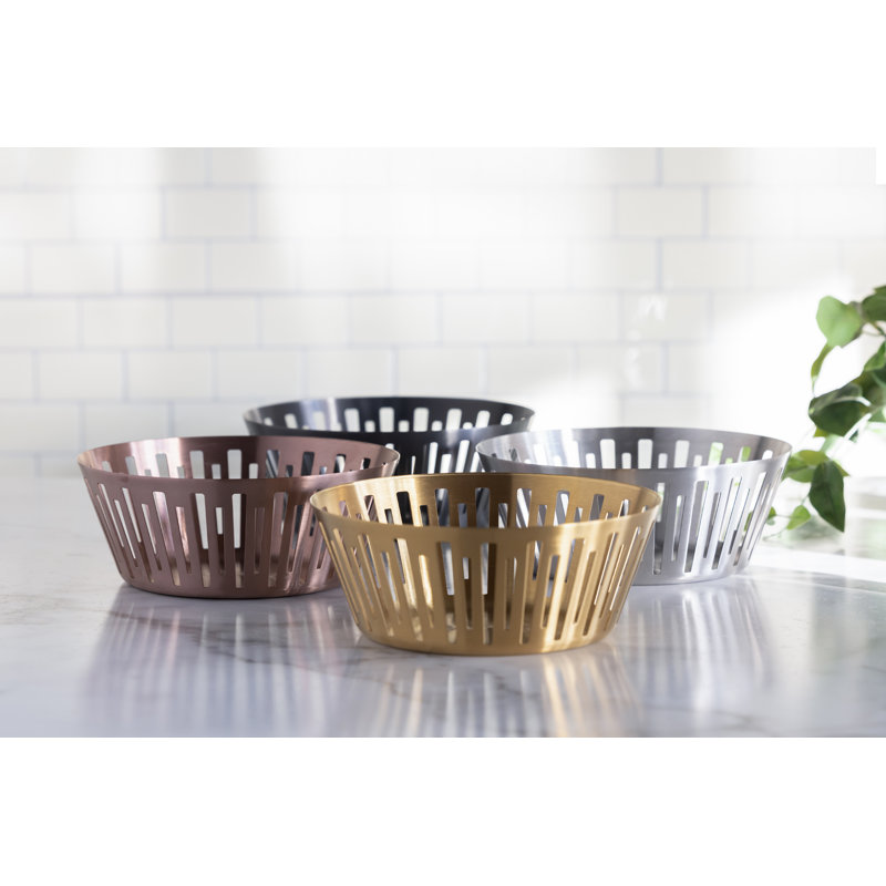 Panier rond en acier inoxydable de 9 pouces, Doré