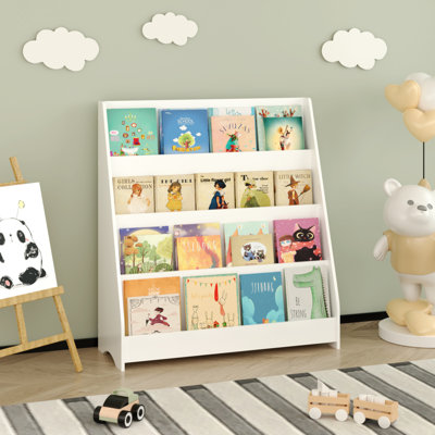 4-Tier Kids Bookshelf, Toddler Book Display Shelves by Ebern Designs