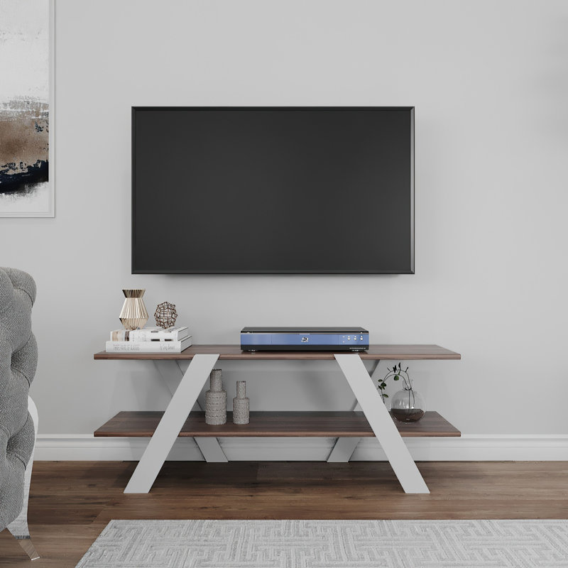 Meuble télé mural 47,2 po x 17,7 po x 13,0 po Artia | 100% panneau de particules enduit de mélamine, épaisseur: 0,7 pouce | Conception élégante et fonctionnelle, parfaite pour le salon et les espaces de divertissement, solution peu encombrante