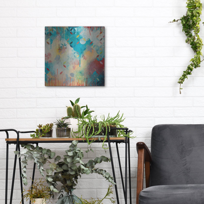 «Tranquil Eden 4» par Heather Noel Robinson, art mural en métal, 12 po x 12 po, H 12 po x l 12 po