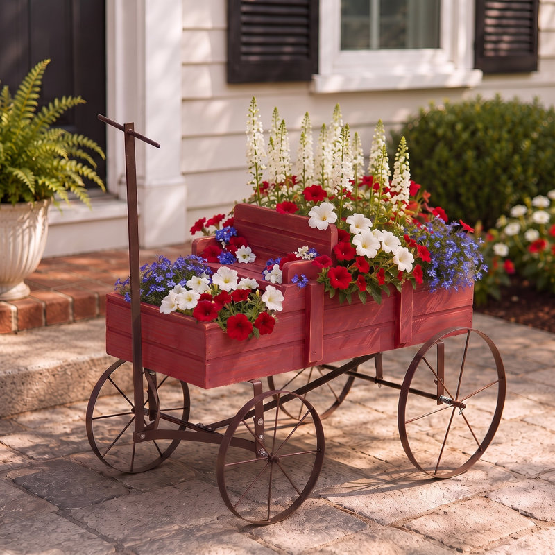 Boîte à fleurs Jacksboro, H 15,25 po x l 13,5 po x P 41,5 po, Rouge