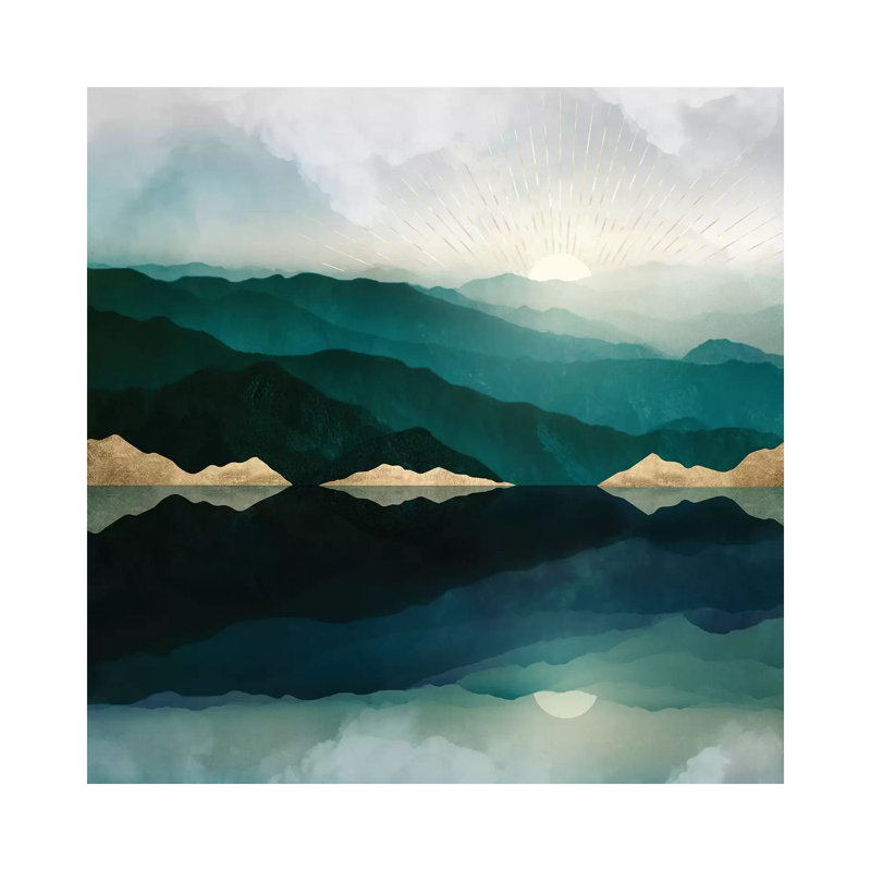 Waters Edge Reflection - Imprimé, Toile tendue, H 26 po x l 26 po x P 1,5 po