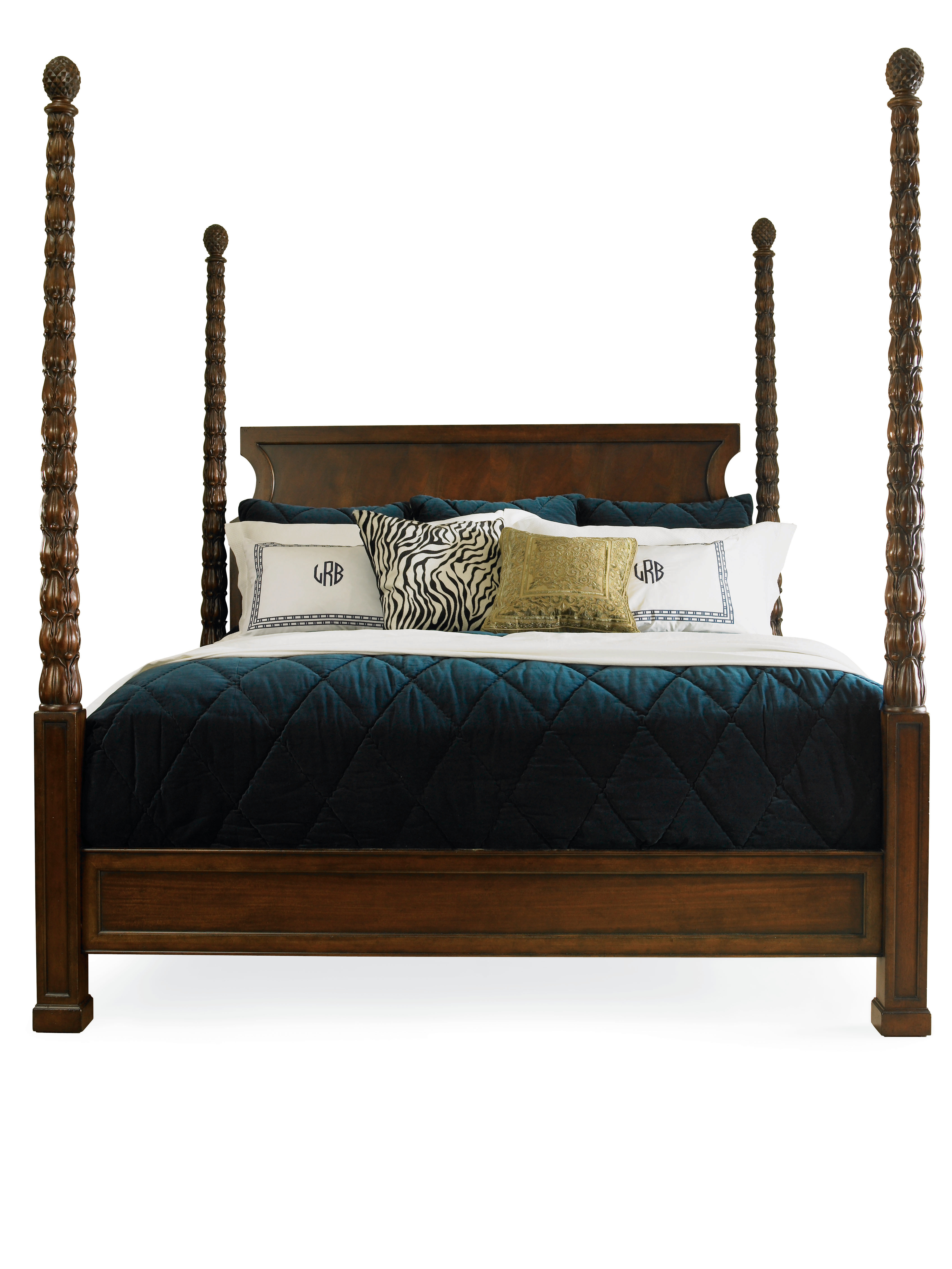 Century Chelsea Club King Solid Wood Low Profile Four Poster Bed | Perigold