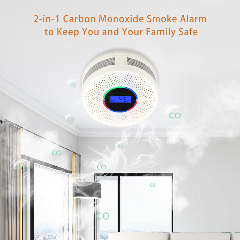 Upgraded Interlinked Smoke Carbon Monoxide Detector, Wireless Interconnected Smoke And CO Alarm,(White/4 PCS)