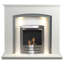 Adam 51cm W Pure White/Grey Bio-Ethanol Fireplace with 6000 BTU