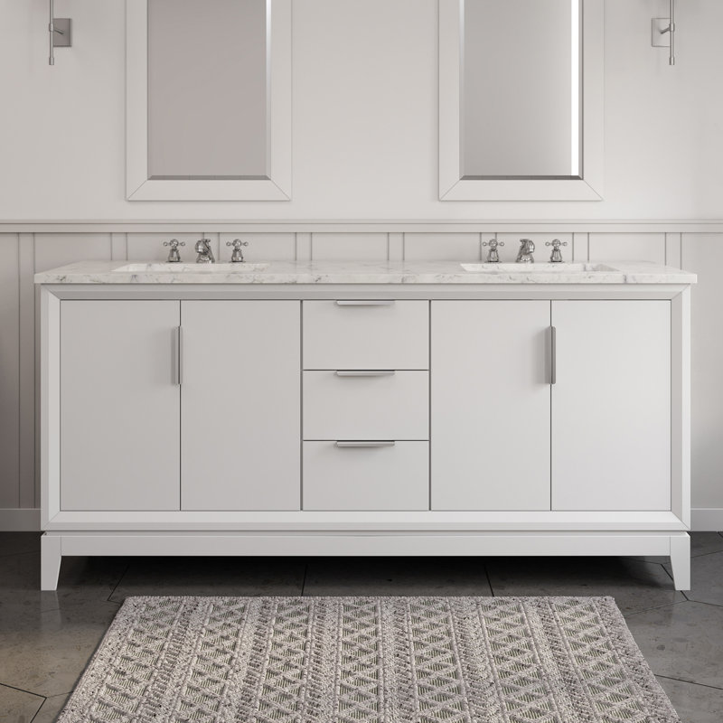 Elizabeth 72'' W Double Vanity, White