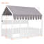 Lit de maison fantaisiste en bois Montessori, style rustique avec rangement, pour la famille
