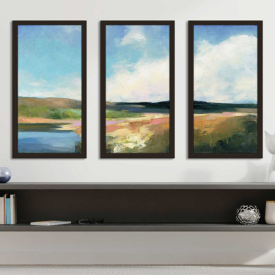 «Dawn by the Water» par Julia Purinton - peinture sur cadre 3 pièces