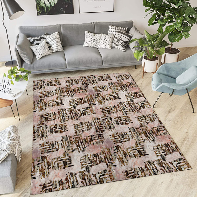 Tapis intérieur / extérieur rectangulaire en polyester tissé à la machine, Rectangle 2 pi x 3 pi