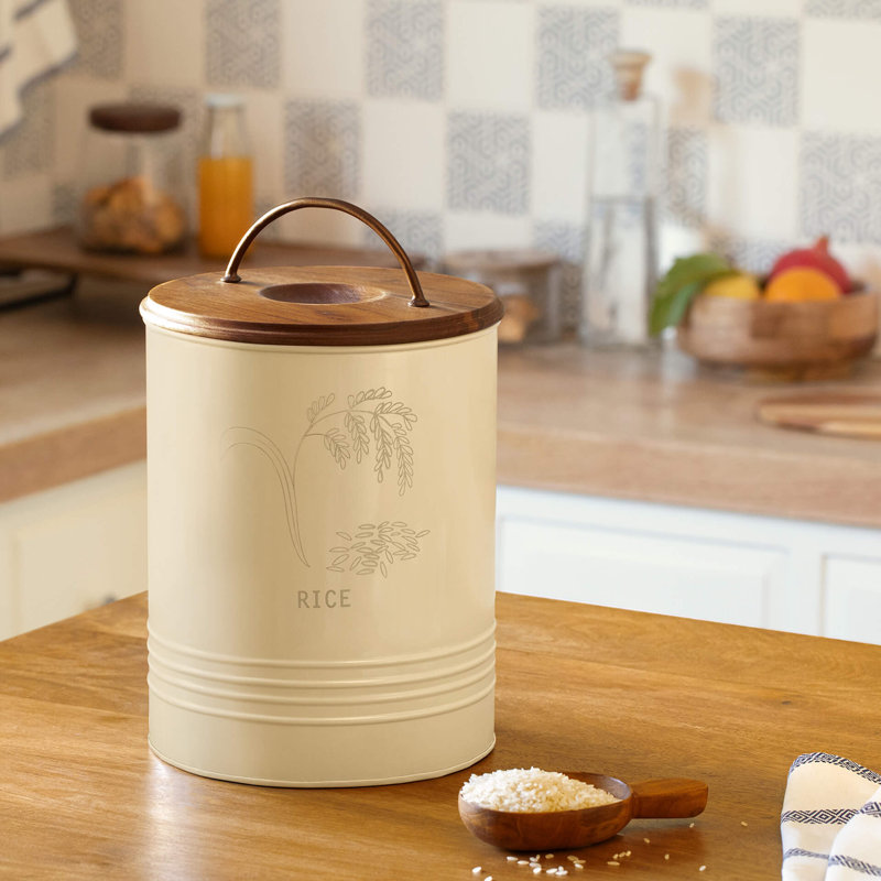 Rice Storage Barrel with Wooden Lid