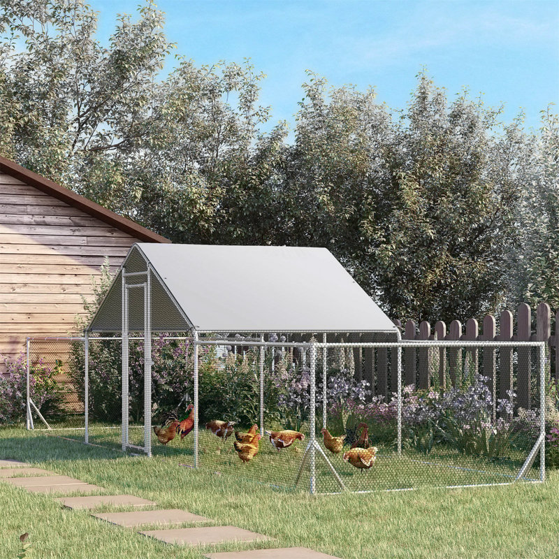 Poulailler en métal avec housse imperméable et anti-UV