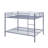 Full Over Full Low Profile Metal Bunk Bed with Ladder, Heavy Duty Gray Bunk Bed Frame for Kids, No Box Spring Needed, Space-Saving Design for Small Rooms-1325724953