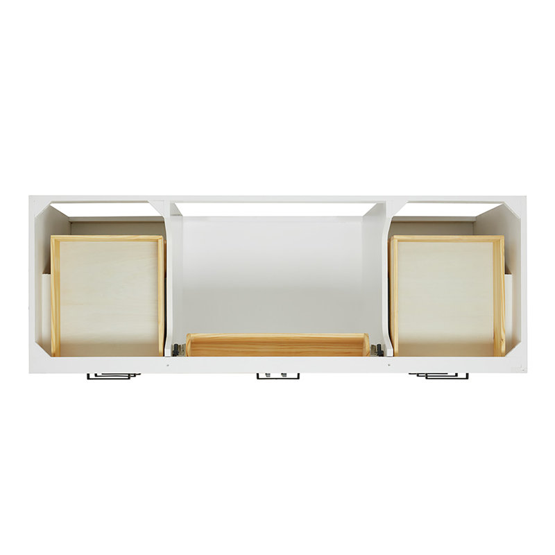60" Single Sink Bathroom Vanity, Matte Black, White