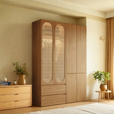 Rattan Woven Simple Classic Wardrobe