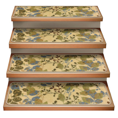 Tapis d'escalier beige amovible pour tapis d'intérieur