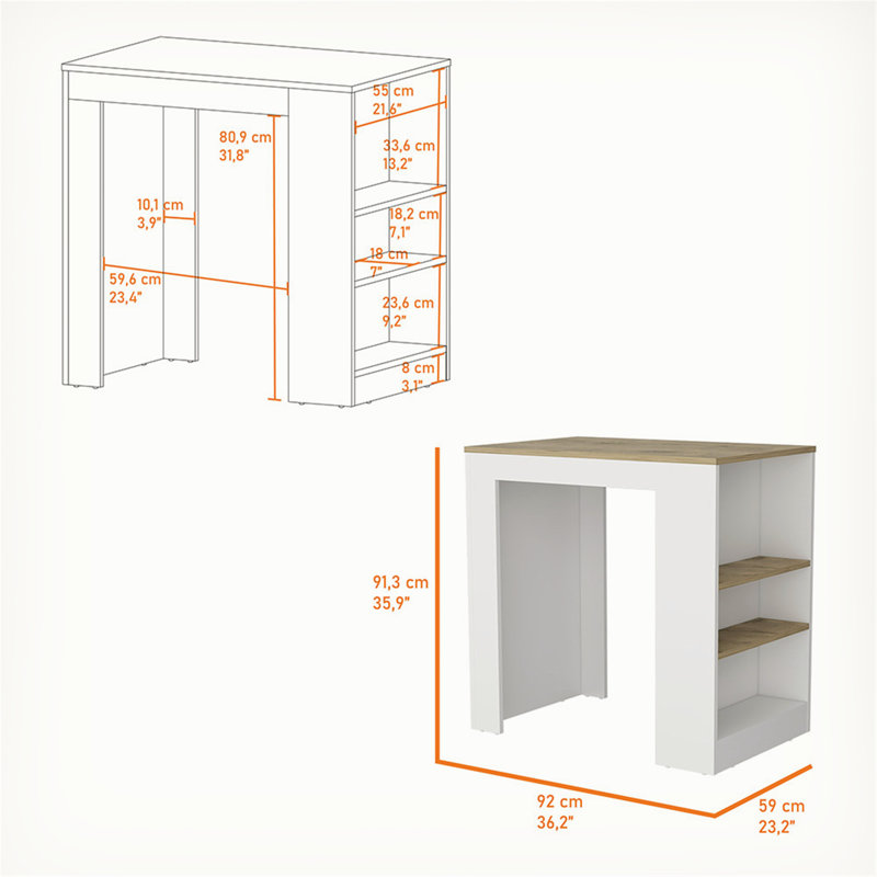 Versatile Compact Kitchen Island with Efficient Storage and Practical Design, White