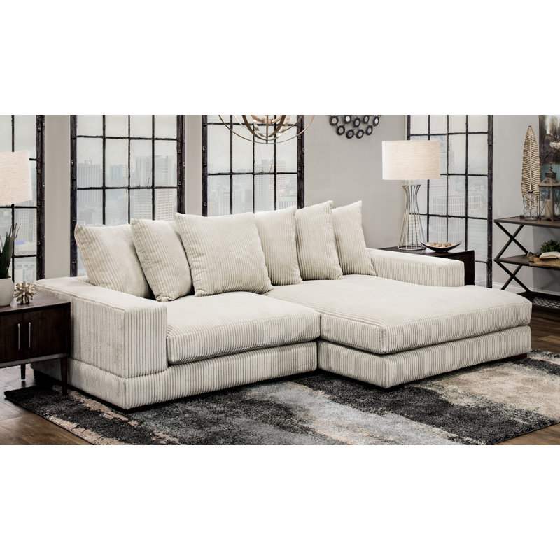 Luxe 108" Corduroy Sectional, Beige