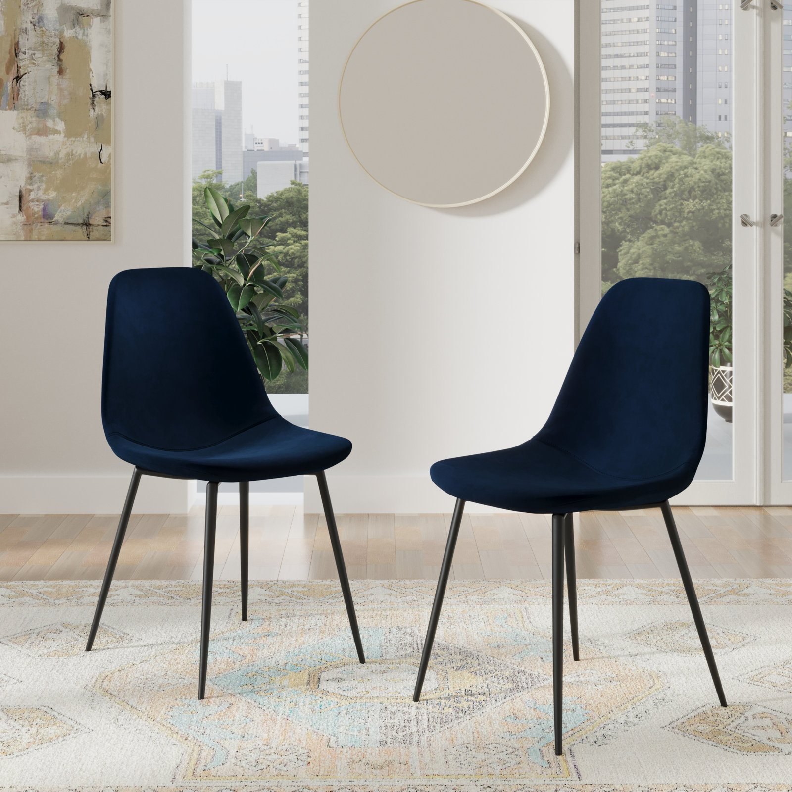 Kody Performance Velvet Dining Chair, Bella Ink Performance Velvet