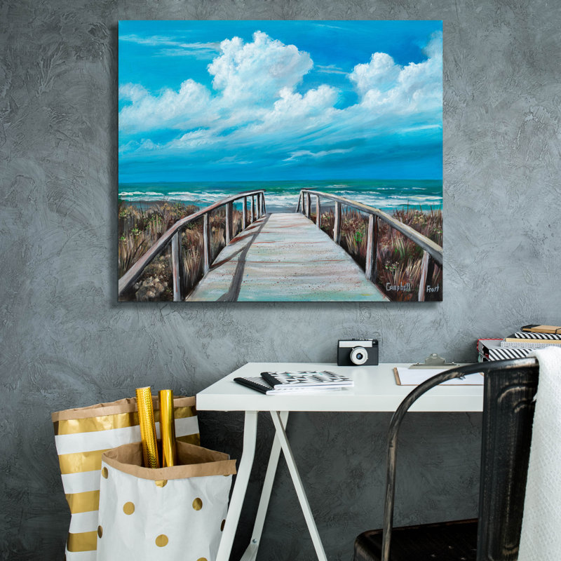 Toile épique «Beach Pier» par Campbell Frost, 30 po x 26 po