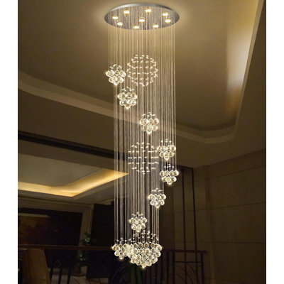 Modern Crystal Led Dimmable Large Chandelier